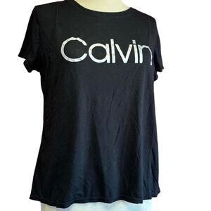 Calvin Klein Performance Tee Womens Size XL Black Workout Athletic Casual Gym